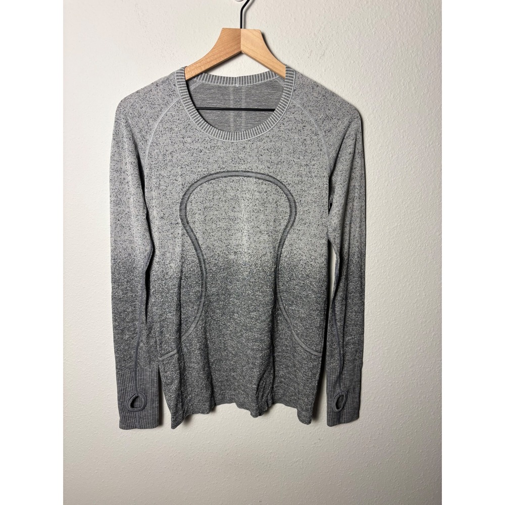 Lululemon Swiftly Tech Long Sleeve Ombre White Black Size 10